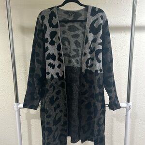 Leopard Print Cardigan Sweater